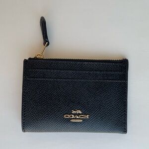 Coach Black Textured Leather Card Holder